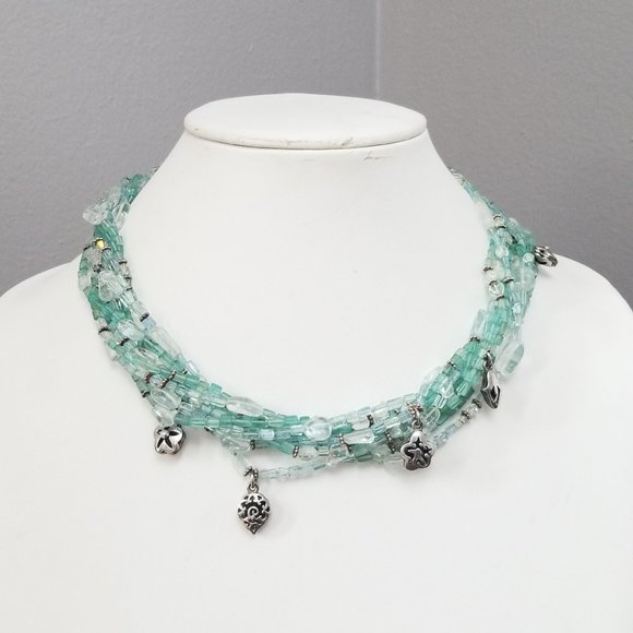 Aquamarine Tourmaline & Topaz Necklace - Picture 1 of 3